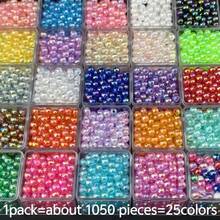 1050pcs 25 Colors 6mm AB Round Acrylic Beads Set, For Jewelry Making, DIY Handmade Bracelets, Necklaces, Phone Chains, Craft Materials, Beading And Jewelry Making Accessories - 25 Colors - View 2