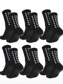 3/6 Pairs Unisex Anti-Slip Dotted Soccer Socks, Breathable Durable Running Yoga Workout Sports Socks - Multicolor - View 1