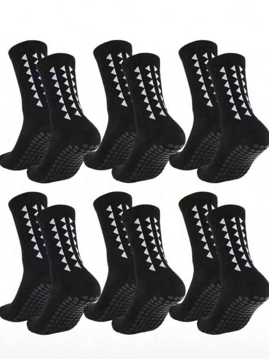 3/6 Pairs Unisex Anti-Slip Dotted Soccer Socks, Breathable Durable Running Yoga Workout Sports Socks - Multicolor - View 1