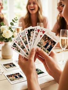 Custom Wedding Photo Playing Cards,Personalized Wedding Poker Cards,Custom Text Wedding Deck Of Cards,Personalized Photo Playing Cards With Box,High Quality,Glossy Finish,Durable,Portable,Reusable, - Multicolor - View 7