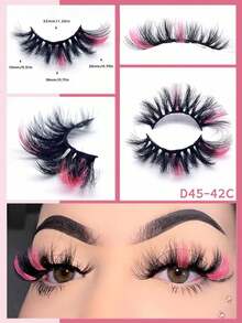 Colored Lashes,White Pink Red Blue Lashes,1pair 20mm Faux Mink Fluffy Colorful False Eyelashes,Colored Bejeweled Eyelashes Beauty Makeup Strip Lashes,Lashes,Eyelashes,Lashes - D9x-22c藍色 - 查看 10