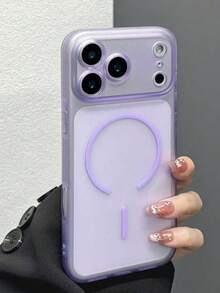 Ốp bảo vệ chống rơi mờ bán trong suốt cho iPhone 17 Pro Max, 15, 17, 16 Pro, 16, 12, 13, 15 Pro Max, 14, 15, 16 Plus, 17 Air, Thiết kế tối giản - Màu tím hoa cà - Xem 2