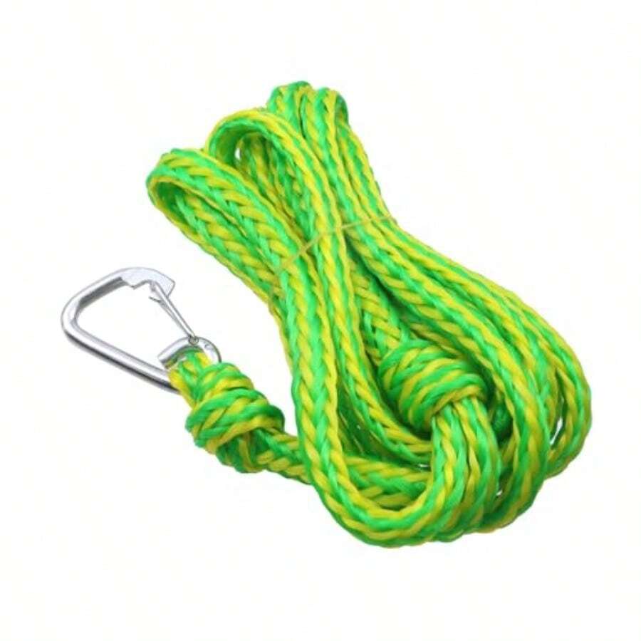 LC LICTOP - Cuerda de polipropileno trenzada hueca de 12 pies con cierre de anillo en D para muelle yate marino barco kayak RV ancla multifuncional de nailon para tendedero color verde - Verde - Ver 1