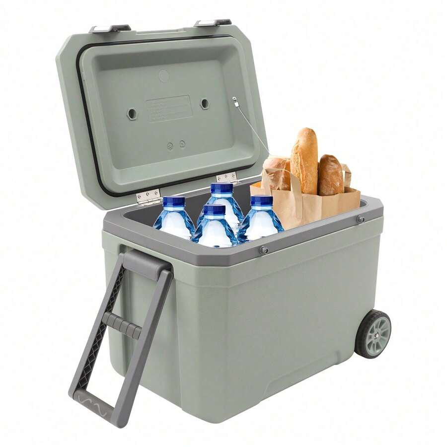 SENDERPICK Ice Retention Cooler With Handle Wheelded Cooler Insulated Portable Cooler - Green and Gray - View 1