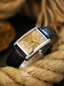 1pc Men's Quartz Watch With Fashionable Temperament Suitable For Daily Matching Birthday/Graduation Gifts Casual Gatherings - Black - View 5