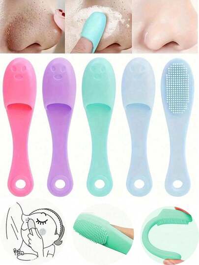 3/1pc Gentle Silicone Nose Massage Brush - Portable Exfoliating And Pore Cleansing Beauty Tool. A Practical Bathroom Gadget Designed To Create Smooth, Refined Skin; An Excellent Accessory For Facial Care. Compact And Portable, Very Suitable For Daily Use And Travel.