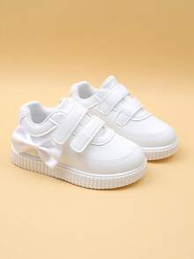 儿童鞋春季新品，防滑女童蝴蝶结运动鞋，卡通男童休闲运动鞋，婴儿跑步鞋，小白鞋 - 白色 - 查看 6