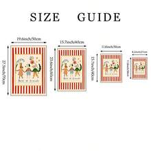 1pc Best Friend Animal Decorative Painting, Cute Rabbit Dog Crocodile Quote Canvas Print Poster, Childlike Decor For Kids Room, Red Stripe Background Artwork, Frameless/Wooden Hanging Scroll - Multicolor - View 5