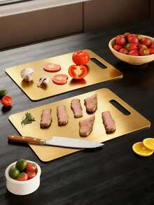 2026 New Stainless Steel Cutting Board Set, Pure Titanium Material, Suitable For Kitchen, Double-Sided Chopping Board For Meat, Vegetables And Fruits - View 5
