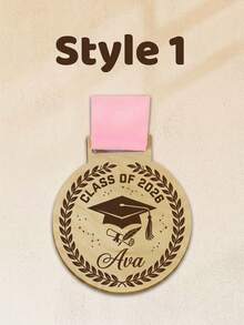 Customized Personalized Wooden Graduation Medal - Customized Text Engraved Wooden Trophy With Ribbon, An Ideal Graduation Gift For Graduates - Suitable For Graduation Ceremonies, Parties. - Multicolor - View 14