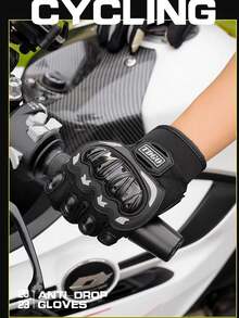 Alpines SMX-1 AIR V2 越野摩托车赛车触屏皮革碳纤维摩托车手套 - 黑色 - 查看 2