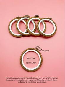 5pcs/10pcs Vintage Mini Embroidery Hoop Set, With Hanging Ring Round Embroidery Frame, Lightweight & Durable, Retro Texture, 2 Mini Sizes (8cm/10cm), Compact & Delicate, Suitable For Small Embroidery Projects, Pendants, Keychains, Earrings - Antique Round - View 14