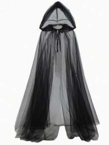Áo choàng mỏng manh kiểu phù thủy Halloween, thích hợp cho lễ hội Halloween và hóa trang phù thủy theo phong cách Gothic, mùa hè, bãi biển, đám cưới. - Nhiều màu - Xem 4