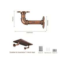 Industrial Style Metal Shelf Brackets, Vintage Wall Mounted Supports For Custom Wood Shelves, Home Decor Display And Storage, Heavy Duty Metal Floating Shelf Hardware For 8-14 Inch Boards - 6-pack - View 6