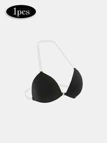 1pc Women's Summer Triangle Adhesive Bra, Invisible Comfortable Seamless Fit With Good Coverage, Includes Transparent Shoulder Straps, Suitable For Wedding Dress Photography - Multicolor - View 13