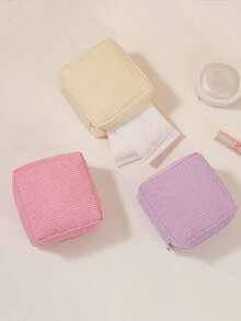 1pc Large Capacity Zipper Sanitary Pad Storage Bag, Can Store Sanitary Pads And Tampons, Creative Cute Coin Purse, Travel Essential, Dorm Essential, Storage Essential, Bohemian Style - View 7