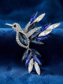 Modische Strass-Kolibri-Broschen - elegante Tiernadeln für Frauen, Unisex-Lässig-Party-Schmuckzubehör / Freundschaftsgeschenke, Abzeichen, Dekoration - Kolibri - Übersicht 12