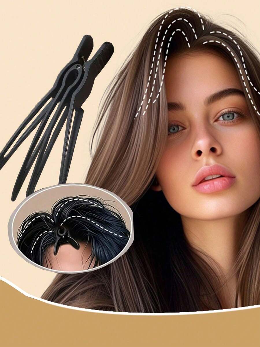 1/2/3 Loose Draping Hair Clips, High-Top Hair Root Clips, Seamless Hair Clips For Fixing Hairstyles, Hair Styling Tools - Multicolor - View 1