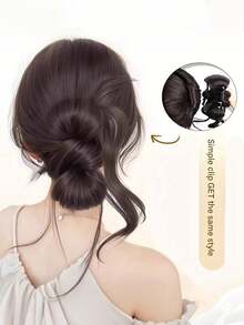 Y2K Women's High-Temperature Fiber Hair Bun Hairstyle - Secure Non-Slip Hair Ring, Suitable For All Light Beige Tones, Multi-Functional, Perfect For Casual And Formal Occasions, Winter Hair Accessory Fashion Claw Clip Elegant Hair Clip Casual Hair Claw Hair Clip,Travel,Birthday - Multicolor - View 3