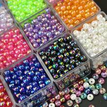 1050pcs 25 Colors 6mm AB Round Acrylic Beads Set, For Jewelry Making, DIY Handmade Bracelets, Necklaces, Phone Chains, Craft Materials, Beading And Jewelry Making Accessories - 25 Colors - View 4