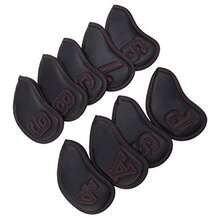 Irons Club Head Covers 9pcs/ Set Shark Club Iron Head Covers Headcover Impermeable Protector Solar Iron Covers Fundas Protectoras Se Adaptan a la Mayor¨ªa de los Irons - Negro - Ver 3