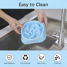 MateeyLife Slow Feeder Dog Bowls 2PCS, Anti-Choking Puzzle Dog Food Bowls, Anti-Slip Interactive Feeding Slow Down Eating, Bloat Stop Maze Dishes For Medium Breeds - J-紫色 - 查看 7