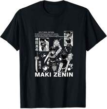 Summer Casual Pure Cotton Fun And Fashionable T-Shirt, Unisex JJK Maki Cotton Shirt, Suitable For Summer Vacations And Holiday Wear, Especially For Women, Perfect For Spring Short Trips And Y2K Style Outings. - 黑色 - 查看 7
