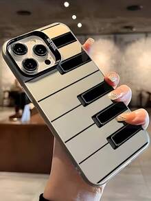 Casing Ponsel 3D 1 buah Hitam Matte Laser Energetic, Desain Piano Pola Garis yang Dipersonalisasi, Kompatibel dengan iPhone 16 Pro Max, 17/16/15/14 Plus, 13/12/11, Air, Series - MultiWarna - View 4