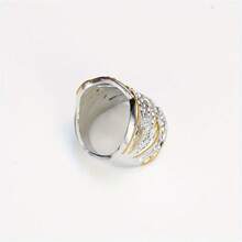 Bohemian Women's Ring Featuring A Silvery Vintage Hollow Design With Synthetic Synthetic Zirconia, Perfect For Parties And Commemorative Occasions - 7 - 查看 5