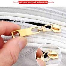 5/10Pcs 2-Hole Rectangular Metal Zipper Puller Removable Repair Tool Clothes Backpack Zipper Head Pendant Buckle Replacement Accessories - E-Mixed Color - View 6