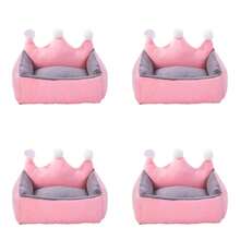 Lindas camas de princesa para mascotas con corona para perros pequeños lujosas camas de perro con corona de invierno cálido para cachorros gatos sofá cama Shih Tzu Yorkies perreras extraíbles para - XS Menos de 1,5 kg - Ver 1