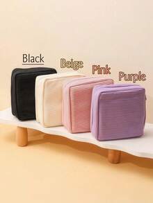 1pc Large Capacity Zipper Sanitary Pad Storage Bag, Can Store Sanitary Pads And Tampons, Creative Cute Coin Purse, Travel Essential, Dorm Essential, Storage Essential, Bohemian Style - View 10