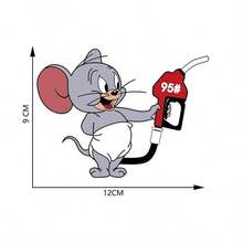 Warner Bros 1 miếng dán ngoại thất xe hơi hình chuột Jerry hoạt hình, miếng dán che bình xăng hình mèo và chuột dễ thương, miếng dán trang trí ngoại thất xe hơi chống nắng và chống trầy xước, thích hợp để trang trí tiệc và làm quà tặng nhỏ, có hai lựa chọn kích thước bình xăng 92# và 95#, thiết kế sáng tạo cá nhân hóa. - A - Xem 10