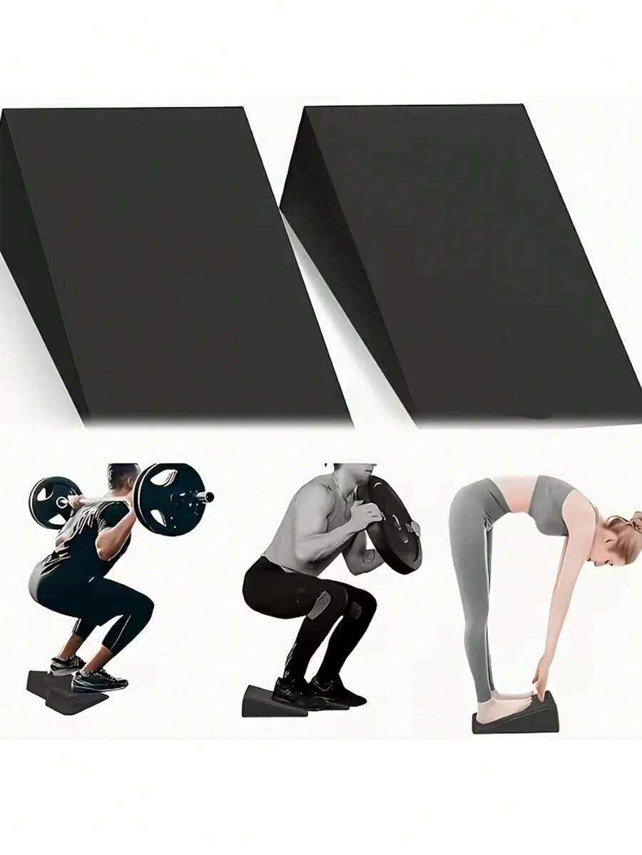 2pcs EVA Foam Yoga Assist Bricks, Deep Squat Weight Lifting Cushion, Stretching Ramp, Yoga Triangle Wedge - Multicolor - View 1