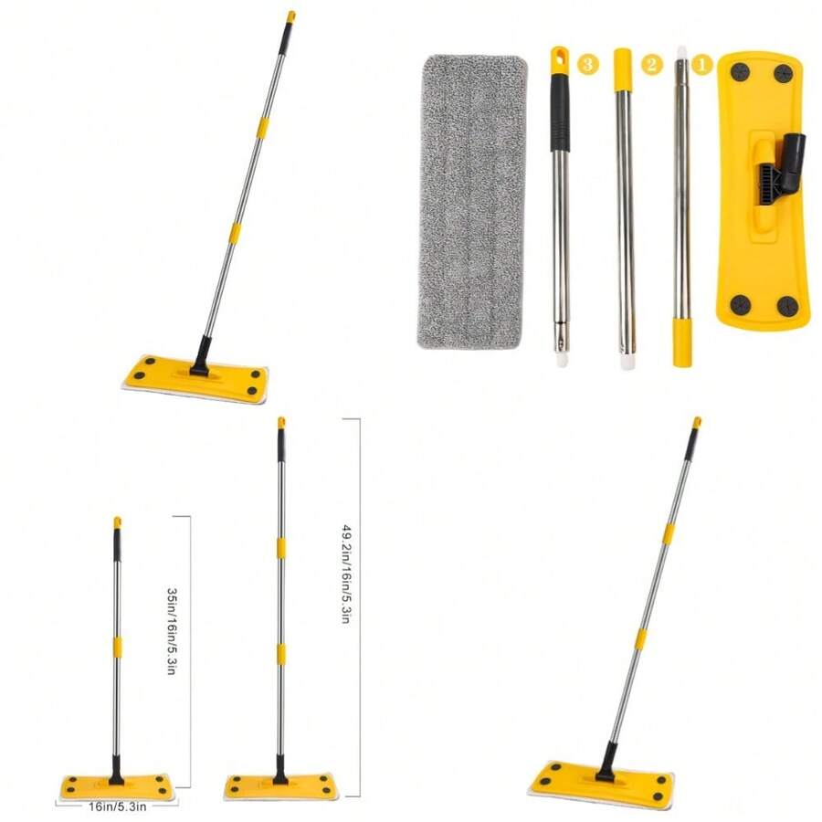 Flat Mop For Floor Cleaning With Long Handle Floor Cleaning Tool For Wood Tile Laminate Marble - 1 - 查看 1
