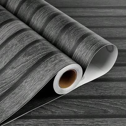 1 Cuộn Giấy Dán Tường Vân Gỗ Màu Xám Đậm, Chống Thấm Nước, Chống Dầu, Có Thể Tháo Gỡ, Giấy Dán Tường Vân Gỗ Tự Dính, Giấy Dán Vinyl Dùng Cho Phòng Ngủ, Phòng Khách, Nhà Bếp, Tủ, Mặt Bàn, Trang Trí Tường, Làm Mới Nội Thất, Vân Gỗ Hiện Đại