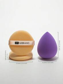 Set de 3 piezas de esponjas reutilizables para maquillaje seco y húmedo, aplicador de maquillaje suave para polvo, líquido y fijación, apto para hombres y mujeres, esencial portátil para el diario y los viajes - Multicolor - Ver 4