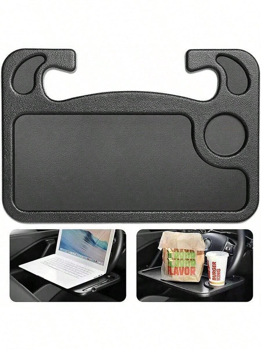 GENERIC Car Steering Wheel Desk,Car Mounted Small Table Car Steering Wheel Dining Table Car Multifunctional Dining Plate Writing Office Computer Notebook Support,Multipurpose Travel Car Accessories - Black - View 1