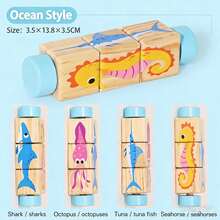 Rotating Puzzle Blocks For Early Learning For Children, Montessori Twisting Cubes, Educational Wooden Toys For Grasping And Building, Wooden Construction Blocks, Early Learning Puzzles, Montessori Twisting Cubes, Montessori Wooden Toys. - Multicolor - View 11