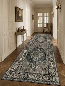 1pc Elegant Artistic Floral Bohemian Style Area Rug/Carpet/Bath Mat/Door Mat/Runner, Suitable For Hallway, Bathroom, Kitchen, Entryway, Bedroom, Living Room, Soft & Washable, Home Decor - Multicolor - View 2