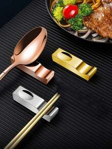 Stainless Steel Chopstick & Spoon Holder, Dual-Use Tabletop Organizer, Suitable For Restaurants, Hotels, Dining, Office Settings - Multicolor - View 1