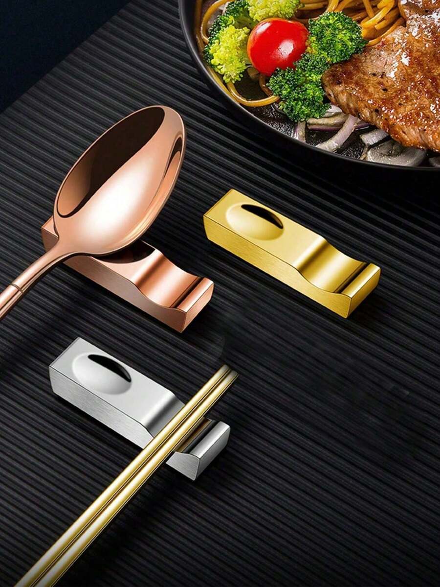 Stainless Steel Chopstick & Spoon Holder, Dual-Use Tabletop Organizer, Suitable For Restaurants, Hotels, Dining, Office Settings - Multicolor - View 1