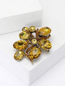Elegant Rhinestone Brooches For Women Unisex Luxury Crystal Glass Pins Keychain Event Party New Gifts Jewelry Decoration Accessories - Small Glass (2028) - View 4