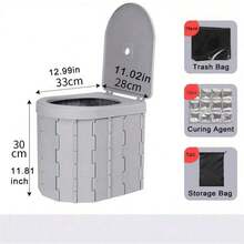 1pc Lightweight Outdoor Foldable Toilet, No Installation Required, Easy Storage, Suitable For Camping, Hiking, Driving, Solving Outdoor Restroom Issues, Essential Emergency Sanitary Item For Outdoor Adventure And Travel, Unisex - Multicolor - View 9