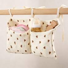 Yue Ye 1pc Cartoon Print Baby Crib Hanging Storage Bag, Bedside Organizer Basket For Baby Crib, Stroller - Multicolor - View 13