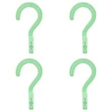 Andiker - 4 ganchos de lavandería con clips 5.2 pulgadas de plástico súper fuerte con sujeción de un solo clip ganchos portátiles de viaje con clips para colgar calcetines toallas botas y ropa - Verde - Ver 8