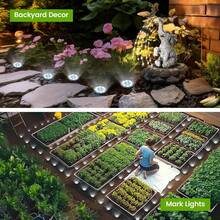 1/4/8/12 Pcs Mini Solar 8LED In-Ground Lights, Outdoor Stainless Steel Solar Ground Lights, Solar Pathway Lights For Yard, Garden, Walkway, Driveway, Solar Landscape Lighting, Solar Powered, No External Power Source, Suitable For Outdoor Use - Multicolor - View 6