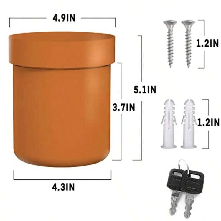 Maceta de metal oculta segura para desviación secreta con cerradura para ocultar los objetos de valor contenedores de compartimentos ocultos impermeable e ignífuga - Marrn - Añade 8