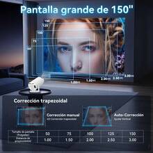 Proyector de tendenciaa de alta definición 1080P con pantalla compartida para Android y iPhonee - Blanco - Ver 3