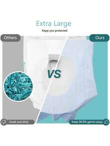 60pcs/Pack Disposable Waterproof Toilet Seat Covers - XL Size Personal Packaging, Portable For Travel And Adults - Non-Washable Public Toilet Protection Device, Universal - Blue - View 5